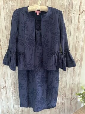 Lilly Pulitzer Shaylee Jacket and Annalee  Navy Dress Set Wedding Dress Up